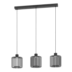 Eglo GINESTRONE-Z hanglamp staal zwart / Kunststof wit H: 1100 mm