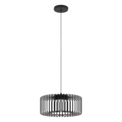 Eglo GINESTRONE-Z hanglamp staal zwart / Kunststof wit H: 1100 mm | Ø 450 mm