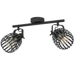 Eglo GIRONA spot staal zwart, geborsteld messing H: 150 mm