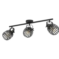 Eglo GIRONA spot staal zwart, geborsteld messing H: 150 mm