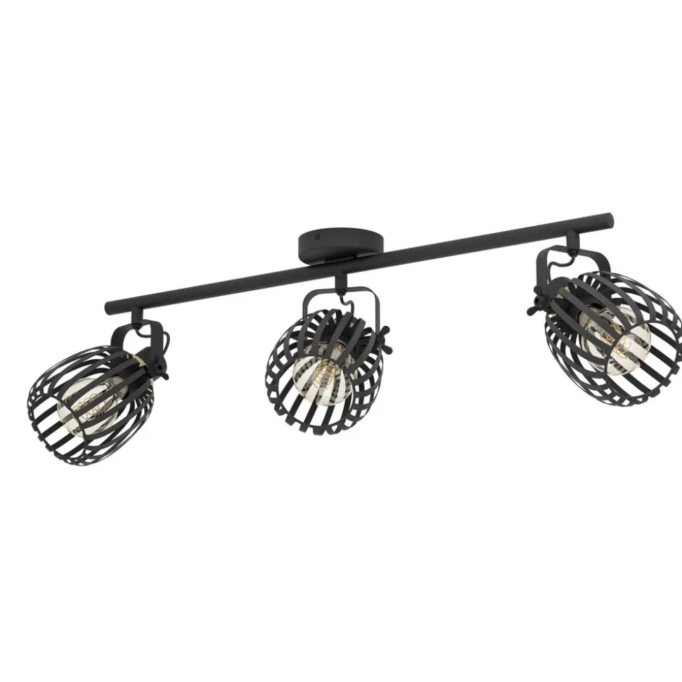 Eglo GIRONA spot staal zwart, geborsteld messing H: 150 mm