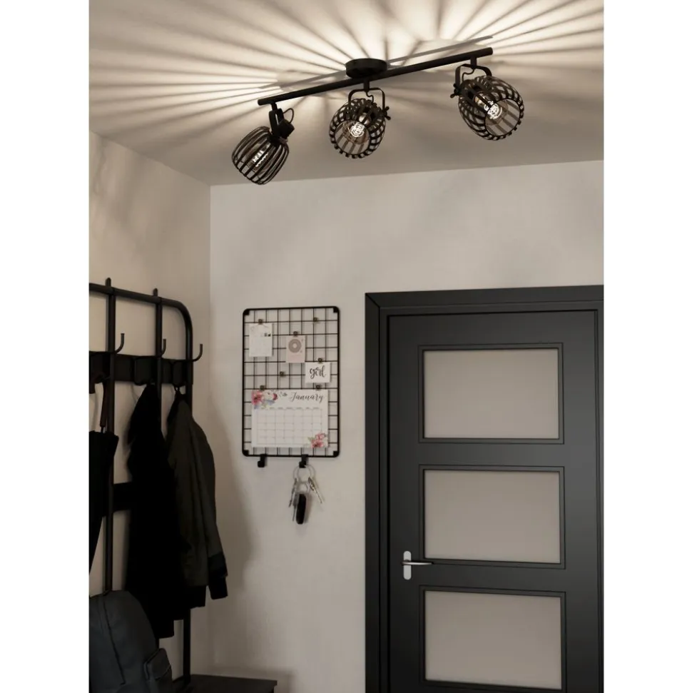 Eglo GIRONA spot staal zwart, geborsteld messing H: 150 mm