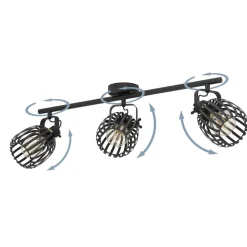 Eglo GIRONA spot staal zwart, geborsteld messing H: 150 mm