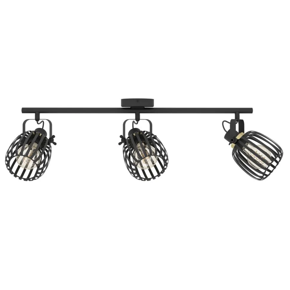 Eglo GIRONA spot staal zwart, geborsteld messing H: 150 mm