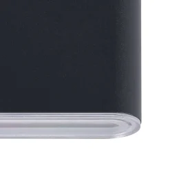 Eglo GRUTTI Wandlamp aluminium antraciet / Kunststof transparant H: 90 mm