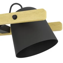 Eglo HORNWOOD-Z hanglamp staal, hout zwart, bruin H: 1100 mm