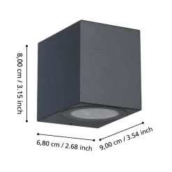 Eglo JABAGA Wandlamp Kunststof zwart / Kunststof transparant H: 80 mm