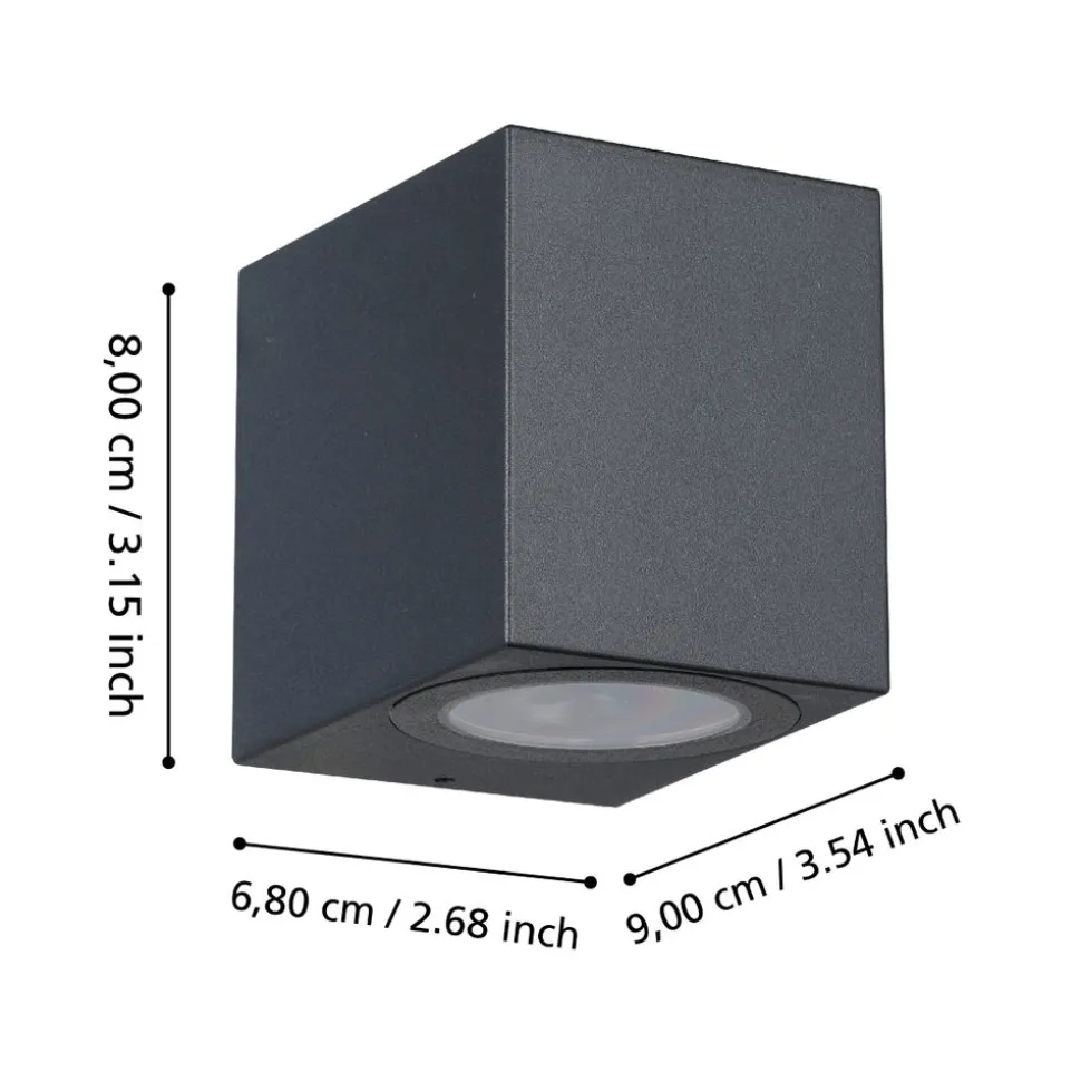 Eglo JABAGA Wandlamp Kunststof zwart / Kunststof transparant H: 80 mm