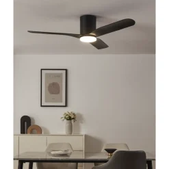 Eglo KAWANA Ventilator met licht ABS zwart-mat / acryl melkkleurig H: 255 mm | Ø 1320 mm