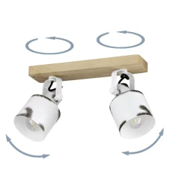 Eglo KILBURN spot Hout bruin / staal wit, bruin H: 170 mm