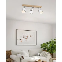 Eglo KILBURN spot Hout bruin / staal wit, bruin H: 170 mm