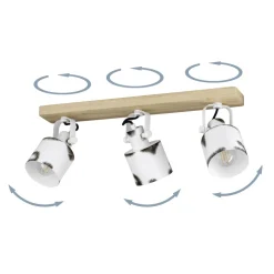 Eglo KILBURN spot Hout bruin / staal wit, bruin H: 170 mm