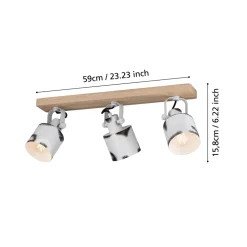 Eglo KILBURN spot Hout bruin / staal wit, bruin H: 170 mm