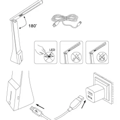 Eglo LA SECA Tafellampen Kunststof zwart H: 260 mm