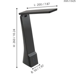 Eglo LA SECA Tafellampen Kunststof zwart H: 260 mm