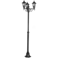 Eglo LATERNA 4 Staande lampen aluminium zwart / Glas helder H: 1920 mm | Ø 550 mm