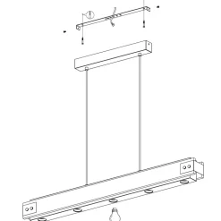 Eglo LAYHAM hanglamp hout, staal bruin, zwart H: 1100 mm