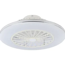 Eglo LOVISCA Ventilator met licht ABS wit, zilver / acryl melkkleurig H: 200 mm | Ø 550 mm