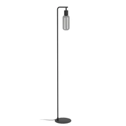 Eglo MAIONE Staande lampen staal zwart / glas gestoomd grijs H: 1510 mm
