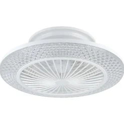Eglo MALINSKA Ventilator met licht ABS wit / acryl kristallook H: 200 mm | Ø 550 mm