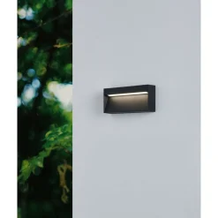 Eglo MARUGGIO Wandlamp aluminium zwart / Kunststof transparant H: 90 mm