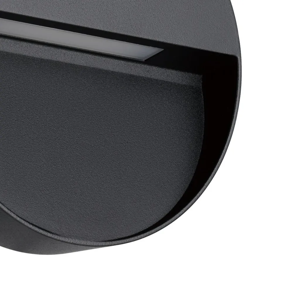 Eglo MARUGGIO Wandlamp aluminium zwart / Kunststof transparant Ø 150 mm