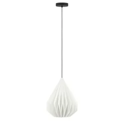 Eglo MINTING hanglamp staal zwart / papier wit H: 1100 mm | Ø 310 mm