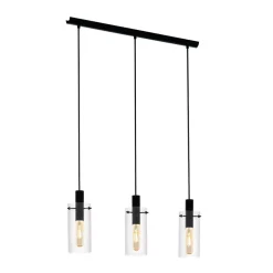 Eglo MONTEFINO hanglamp staal zwart / Glas helder H: 1100 mm