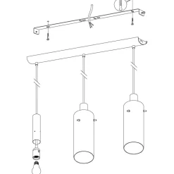 Eglo MONTEFINO hanglamp staal zwart / Glas helder H: 1100 mm