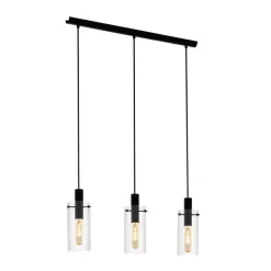 Eglo MONTEFINO hanglamp staal zwart / Glas helder H: 1100 mm
