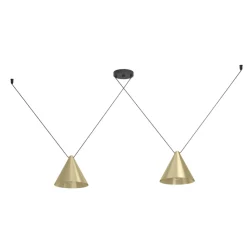 Eglo NARICES 1 hanglamp staal zwart / staal geborsteld messing, goud H: 1100 mm