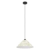 Eglo OXPARK hanglamp staal zwart / textiel met bamboebladeren wit, groen H: 1100 mm | Ø 420 mm