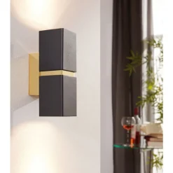 Eglo PASSA Wandlamp staal zwart, goud H: 170 mm