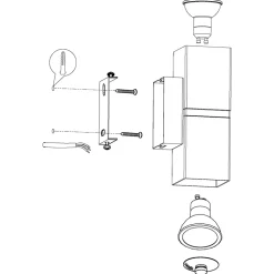 Eglo PASSA Wandlamp staal nikkel-mat, chroom H: 170 mm