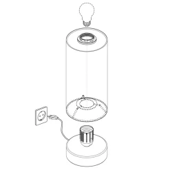 Eglo PASTERI Tafellampen staal nikkel-mat / textiel wit H: 255 mm | Ø 120 mm