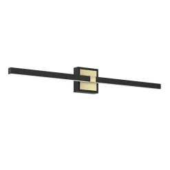 Eglo PEGUERA Wandlamp aluminium, staal zwart, geborsteld messing / Kunststof wit H: 110 mm