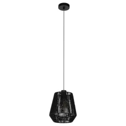Eglo PERSLEY hanglamp staal zwart / papier zwart H: 1100 mm | Ø 220 mm