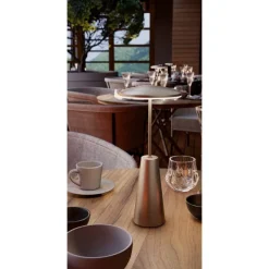 Eglo PICCOLA Tafellampen staal donker brons / Kunststof wit H: 280 mm | Ø 130 mm