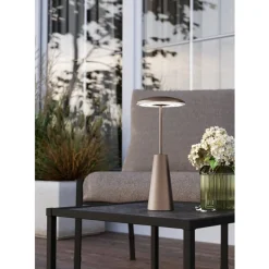 Eglo PICCOLA Tafellampen staal donker brons / Kunststof wit H: 280 mm | Ø 130 mm