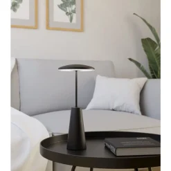 Eglo PICCOLA Tafellampen staal zwart / Kunststof wit H: 280 mm | Ø 130 mm