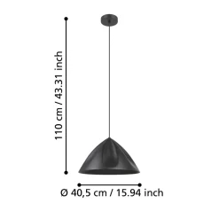 Eglo PODERE hanglamp staal zwart H: 1100 mm | Ø 425 mm
