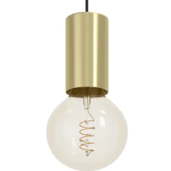 Eglo POZUETA 1 hanglamp staal geelkoper-geborsteld H: 1100 mm | Ø 65 mm