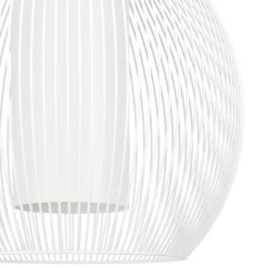 Eglo RAZONI 1 hanglamp staal wit / staal, glas wit H: 1100 mm | Ø 325 mm