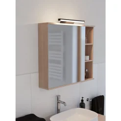 Eglo REGELLO-Z Spiegelarmaturen kunststof, aluminium zwart / Kunststof wit H: 40 mm