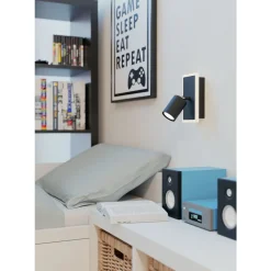 Eglo RIMBOCCHI 1 spot staal zwart / Kunststof satijn H: 140 mm