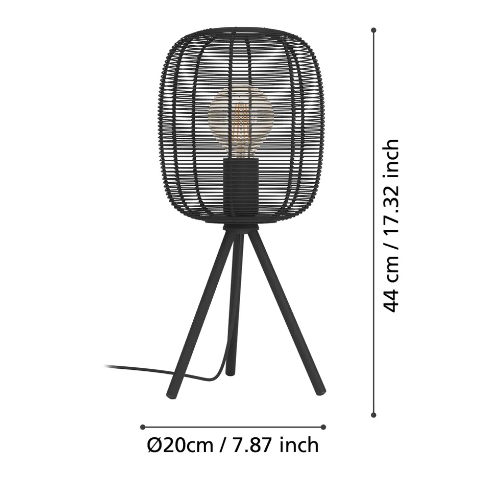 Eglo RINROE Tafellampen staal zwart H: 440 mm | Ø 200 mm