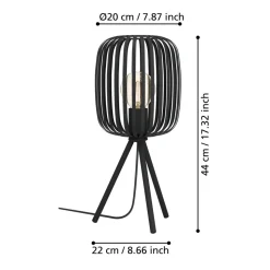 Eglo ROMAZZINA Tafellampen staal zwart H: 435 mm | Ø 200 mm