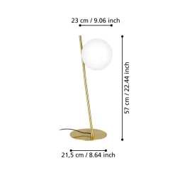 Eglo RONDO 4 Tafellampen staal geelkoper-geborsteld / glas opaal-mat wit H: 565 mm