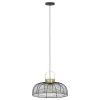 Eglo ROUNDHAM hanglamp staal zwart, geborsteld messing H: 1100 mm | Ø 450 mm