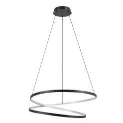 Eglo RUOTALE hanglamp aluminium, staal zwart / Kunststof wit H: 1500 mm | Ø 700 mm